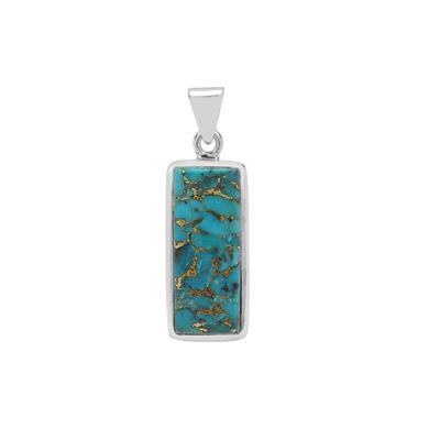 Copper Mojave Turquoise Pendant  in Sterling Silver 13.50cts