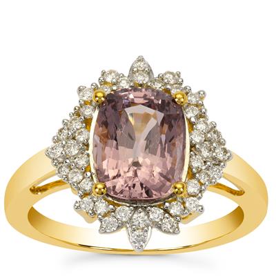 Burmese Spinel Ring with Diamond in 18K Gold 3.44cts