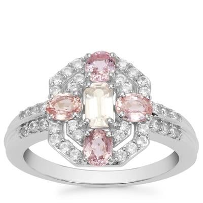 Ratanakiri Zircon Ring with Pink Sapphire in Sterling Silver 1.85cts