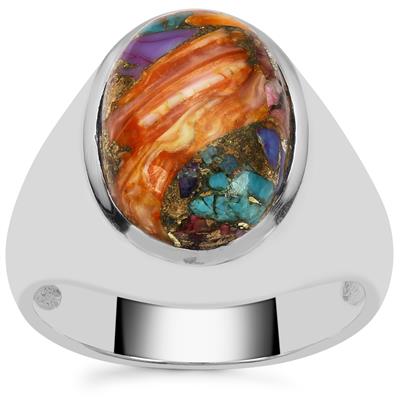 Copper Mojave Turquoise Ring in Sterling Silver 7cts