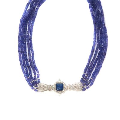 Kyanite Necklace with Tanzanite, White Topaz and White Zircon in Sterling Silver 267.8cts