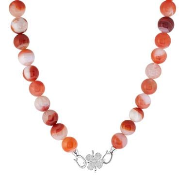 Nanhong Agate Necklace with White Topaz in Sterling Silver 320.23cts