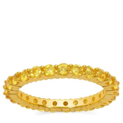 Bankaja Canary Yellow Sapphire Eternity Ring in Gold Plated Sterling Silver 0.35ct