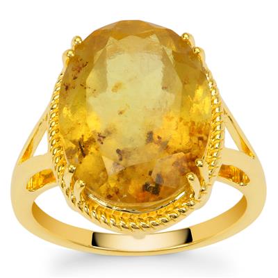 Dominican Amber Ring in Gold Plated Sterling Silver 3.80cts