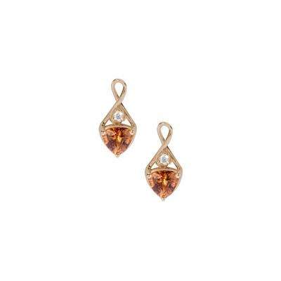 Kaduna Canary and White Zircon Earrings in 9K Gold 2.67cts