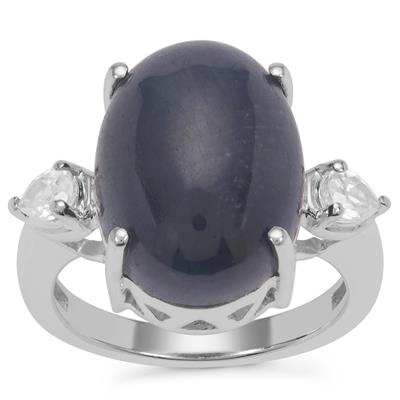 Bharat Sapphire Ring with White Zircon in Sterling Silver 16.10cts