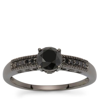 Black Diamonds Ring in 9K Gold 1.12cts