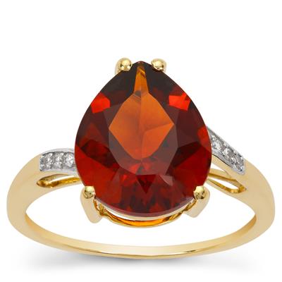 Madeira Citrine Ring with White Zircon in 9K Gold 3.60cts