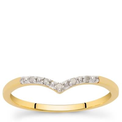 Diamonds Ring in Gold Plated Sterling Silver 