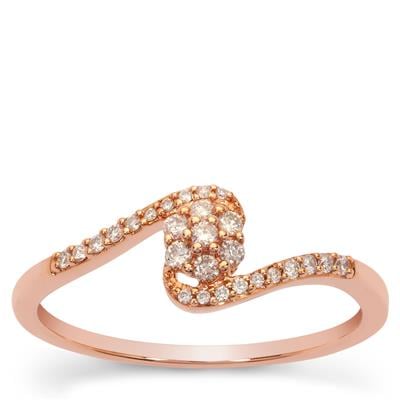 Pink Diamonds Ring in 9K Rose Gold 0.18cts