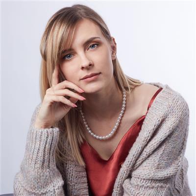 South Sea Cultured Pearl Necklace in Sterling Silver (8.50mm)