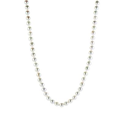 Akoya Cultured Pearl Necklace in Rhodium Plated Sterling Silver (8mm)