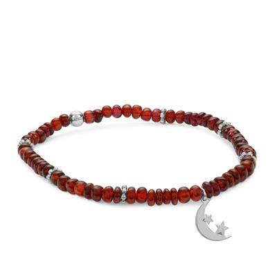 Rajasthan Garnet Stretchable Bracelet in Sterling Silver 40cts