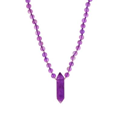  Pau d’Arco Amethyst Necklace in Sterling Silver 197.50cts 
