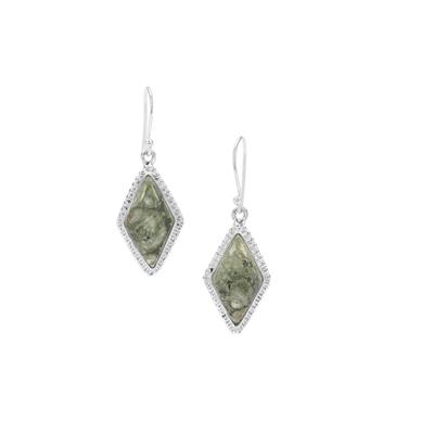 Rainforest Jasper Earrings in Sterling Silver 12cts