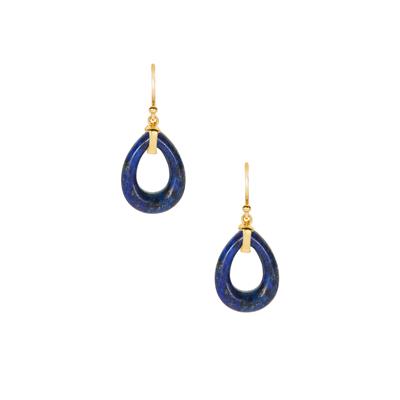 Lapis Lazuli Earrings in Gold Flash Sterling Silver 16.50cts