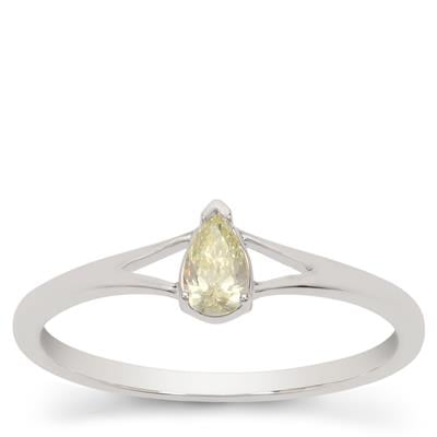 VSI Natural Yellow Diamonds Ring in 9K White Gold 0.20cts