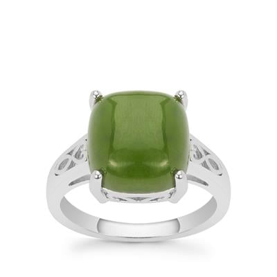 Nephrite Jade Ring in Sterling Silver 6.55cts