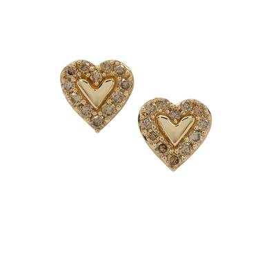 Cape Champagne Diamond Earrings in 9K Gold 0.36ct