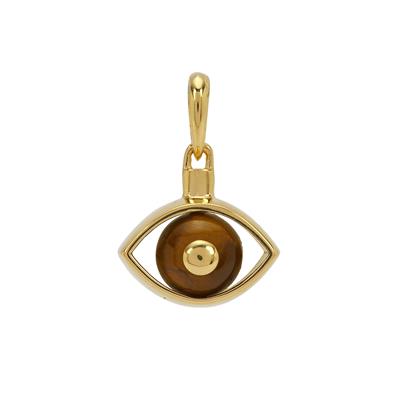 Tiger's Eye Pendant in Gold Plated Sterling Silver 1.40cts