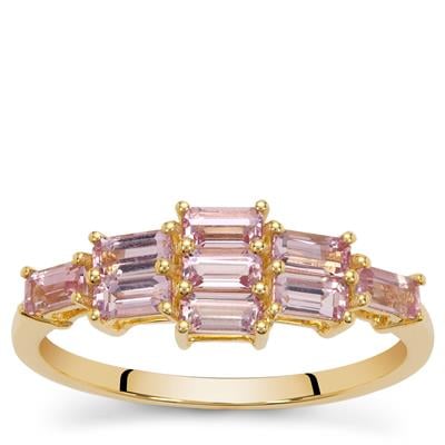 Imperial Pink Topaz Ring in 9K Gold 1.30cts