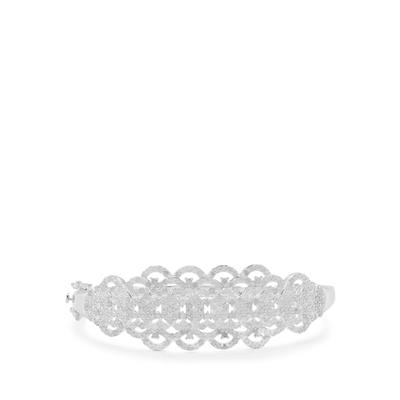 Diamonds Bangle in Sterling Silver 5cts