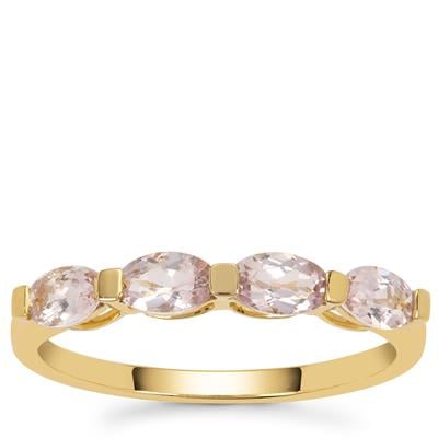 Imperial Pink Topaz Ring in 9K Gold 1cts