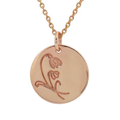 Pendant Necklace in Rose Gold Plated Sterling Silver