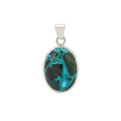 Chrysocolla Malachite Pendant in Sterling Silver 19cts