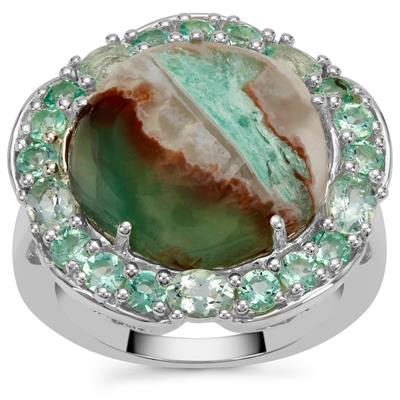 Aquaprase Ring with Aquaiba Beryl in Sterling Silver 10.60cts