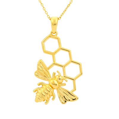 Bee Necklace in Gold Plated Sterling Silver