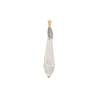 Wobito Briolette Cut Cullinan Topaz Pendant with White Zircon in 9K Gold 23.50cts