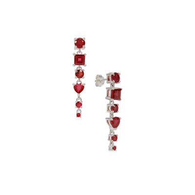 Malagasy Ruby Earrings in Sterling Silver 4.70cts