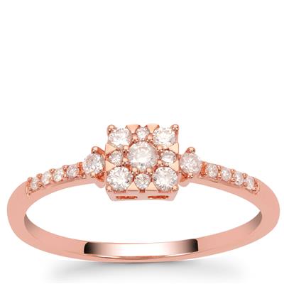 Natural Pink Diamonds Ring in 9K Rose Gold 0.26ct