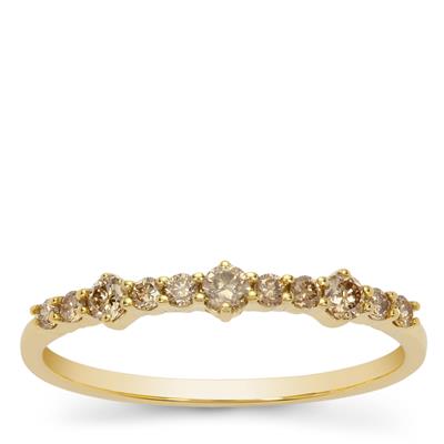 Argyle Champagne Diamonds Ring in 9K Gold 0.26cts
