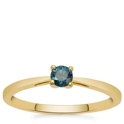 Blue Diamonds Ring in 9K Gold 0.20cts