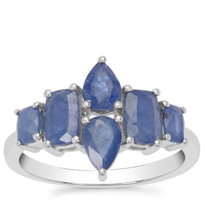 Burmese Blue Sapphire Ring in Sterling Silver 3cts