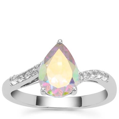 Mercury Mystic Topaz Ring with White Zircon in Sterling Silver 2.35cts
