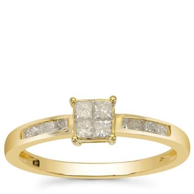 Diamonds Ring in 9K Gold 0.33cts