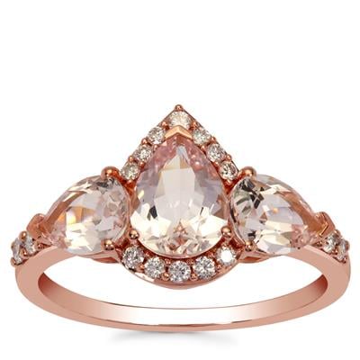 Idar Pink Morganite Ring with Pink Diamond in 9K Rose Gold 2.30cts