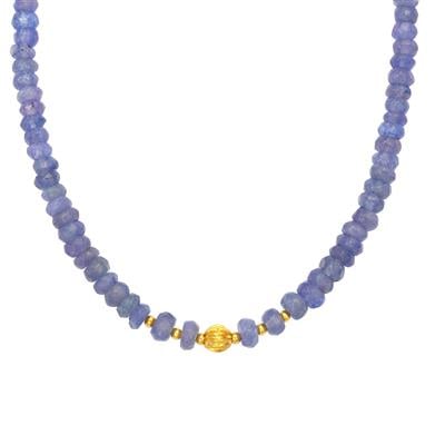Tanzanite Necklace in Gold Plated Sterling Silver 78cts
