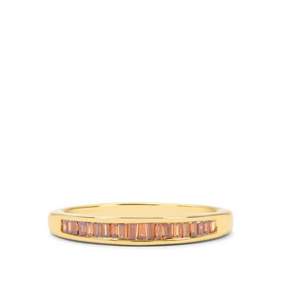 Cognac Diamond Ring in Gold Plated Sterling Silver 0.27ct