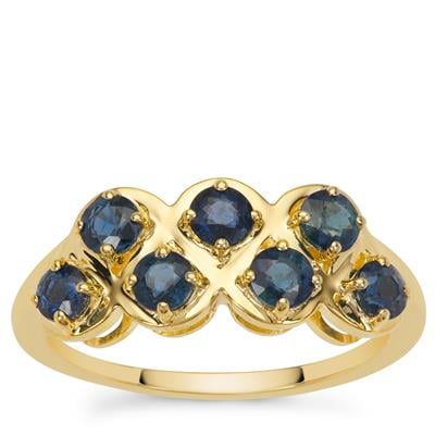 Natural Royal Blue Sapphire Ring in 9K Gold 1.25cts