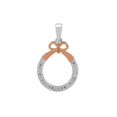 White Topaz Pendant in Two Tone Sterling Silver 0.12ct