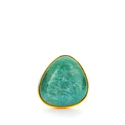 Amazonite Ring in Gold Tone Sterling Silver 20cts