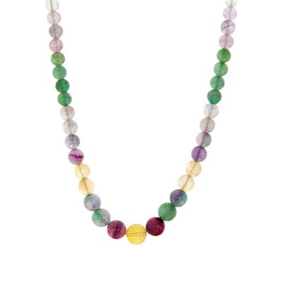 Huanggang Multi-Colour Fluorite Sterling Silver Graduated Necklace 205cts