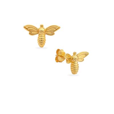 Bee Earrings in Gold Plated Sterling Silver