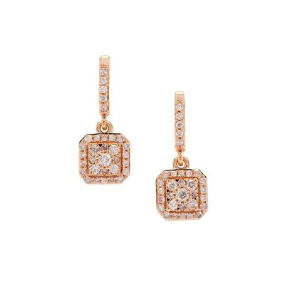 Natural Pink Diamonds Earrings in 9K Rose Gold 0.52ct