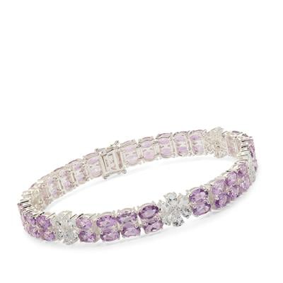 Bahia Amethyst Bracelet with White Topaz in Sterling Silver 26.30cts