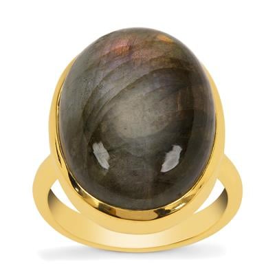 Purple Labradorite Ring in Gold Plated Sterling Silver 16.50cts